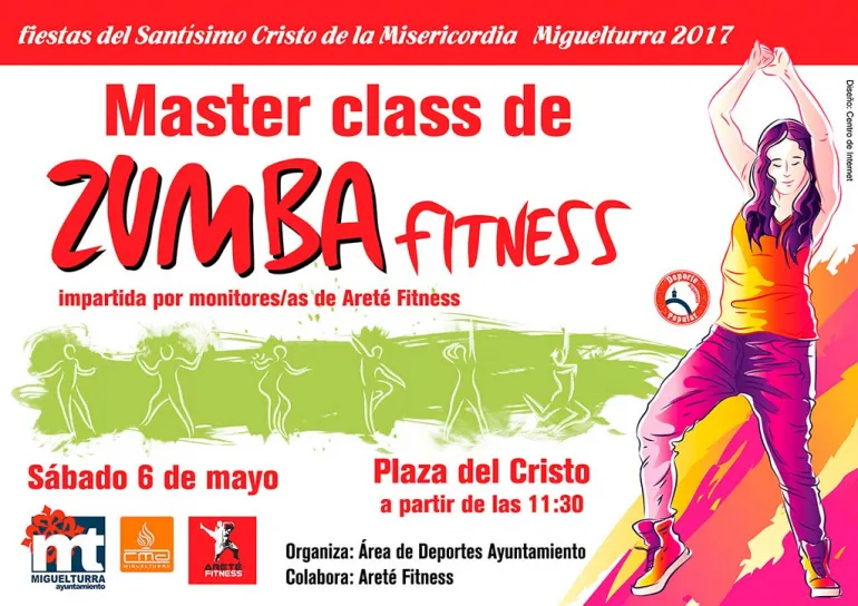 evento imagen cartel master class Zumba Fitness Santísimo Cristo, mayo 2017, diseño Centro de Internet