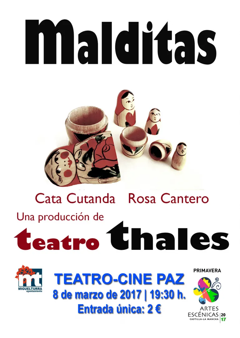 evento imagen cartel obra de teatro Malditas, marzo 2017