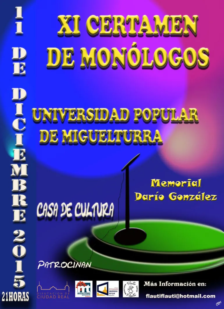 agenda imagen cartel 11 Certamen Monólogos Universidad Popular