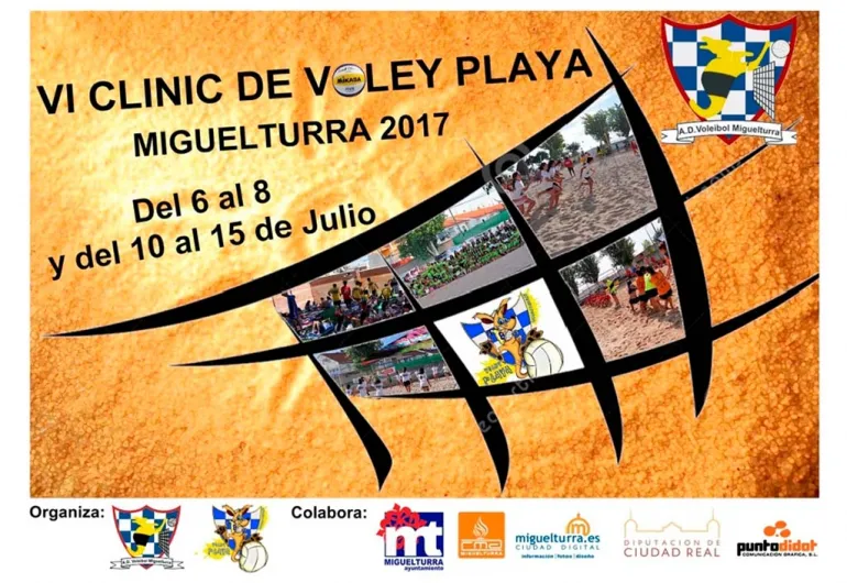 evento imagen del cartel del clinic de vóley playa 2017 Miguelturra