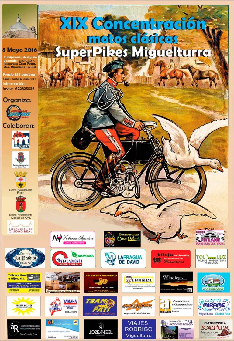 agenda imagen del cartel concentración motos clásicas SuperPikes 2016