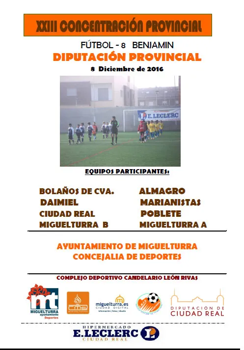 agenda imagen del cartel concentración de fútbol 8, diciembre 2016