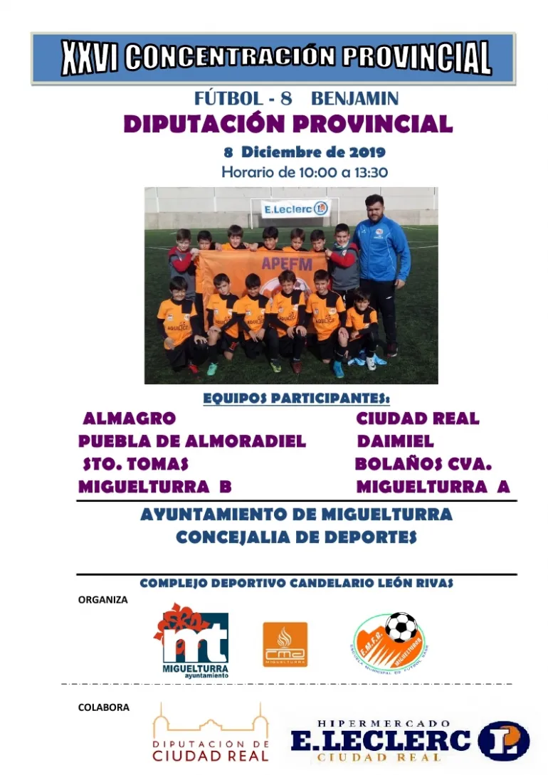 evento imagen cartel concentración fútbol 8 benjamín provincial, 8 diciembre 2019