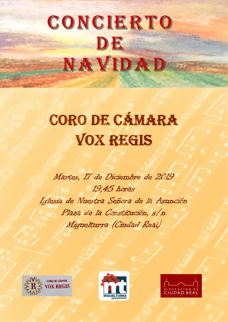 evento imagen del cartel anunciador del concierto de cámara coral de Vox Regis, diciembre 2019