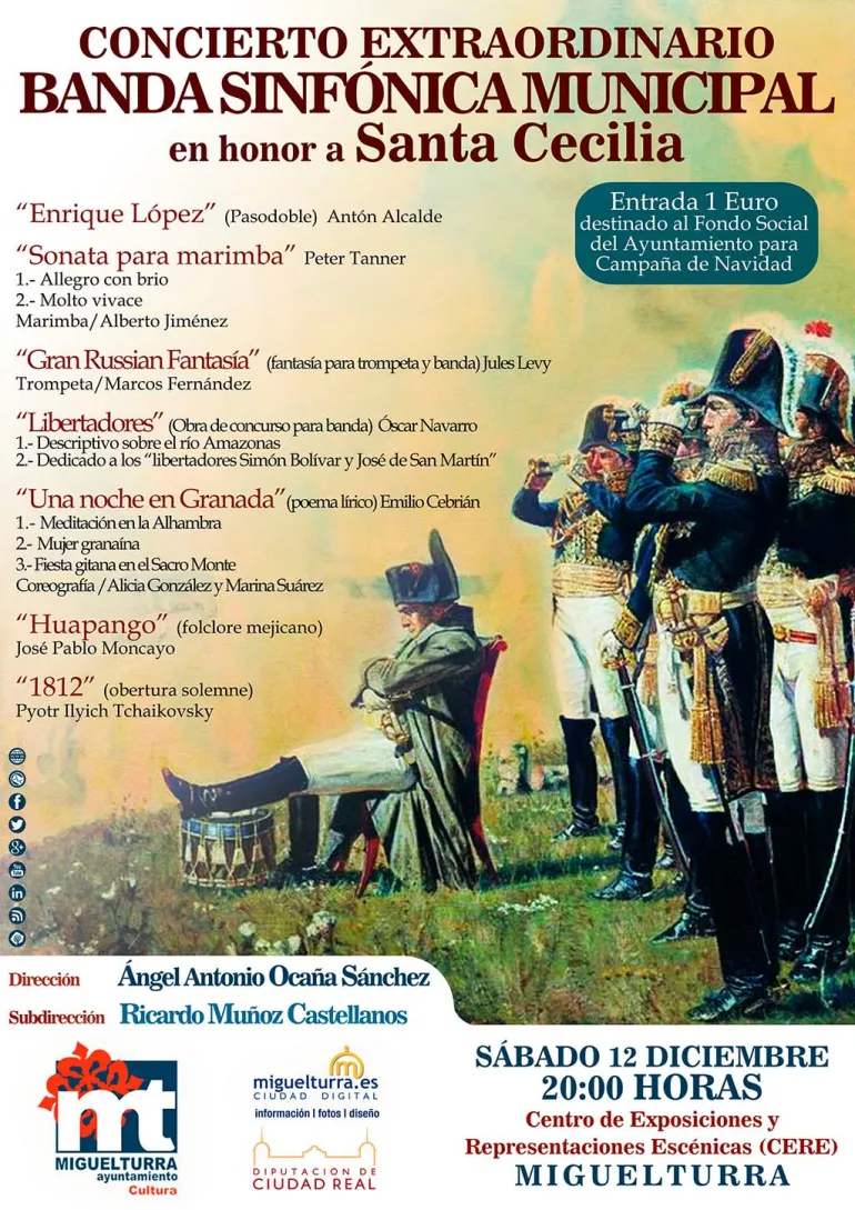 imagen del cartel del concierto de la Banda Sinfónica Municipal, 12 diciembre 2015