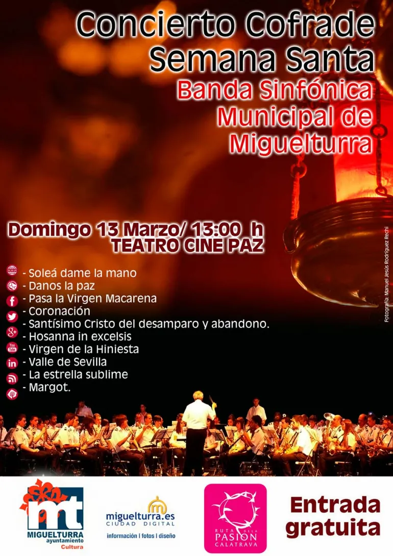 agenda imagen del cartel que publicita el Concierto Cofrade de Semana Santa 2016