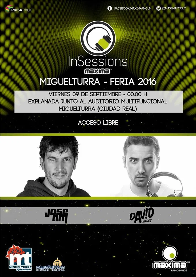 agenda imagen concierto InSessions Máxima, ferias 2016 Miguelturra
