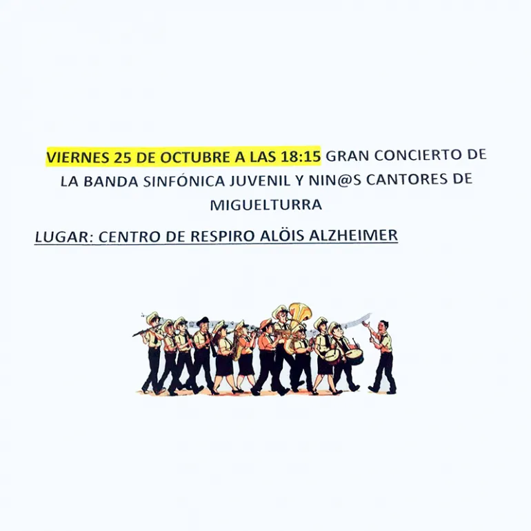evento imagen cartel anunciador del concierto, viernes 25 de octubre de 2019
