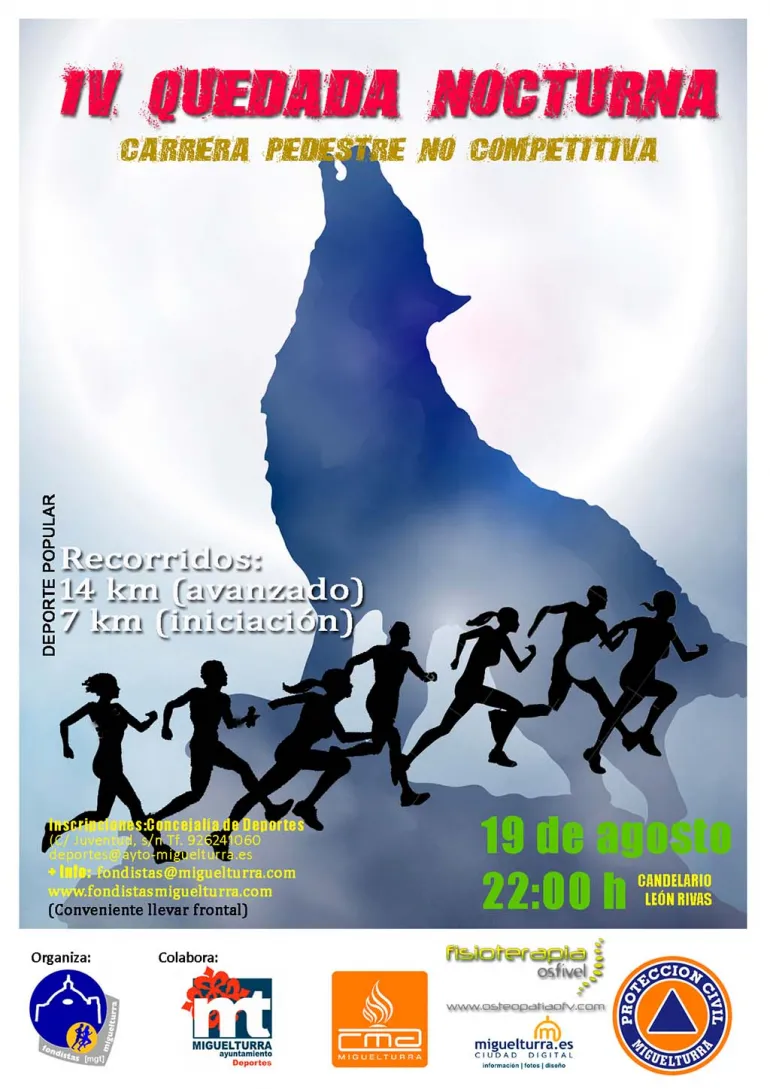 agenda imagen del cartel anunciador de la Cuarta Quedada Nocturna, agosto 2016