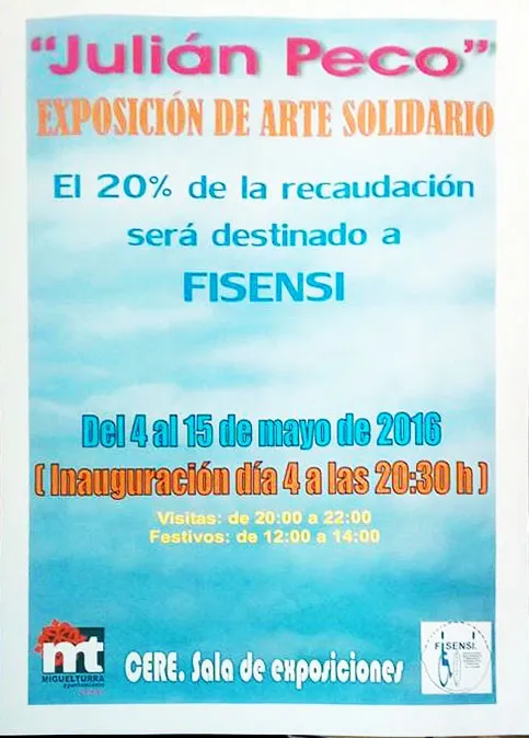 agenda imagen cartel exposición solidaria de Julián Peco, mayo de 2016