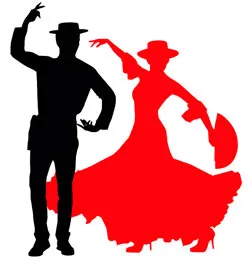evento imagen de dos figuras bailando sevillanas