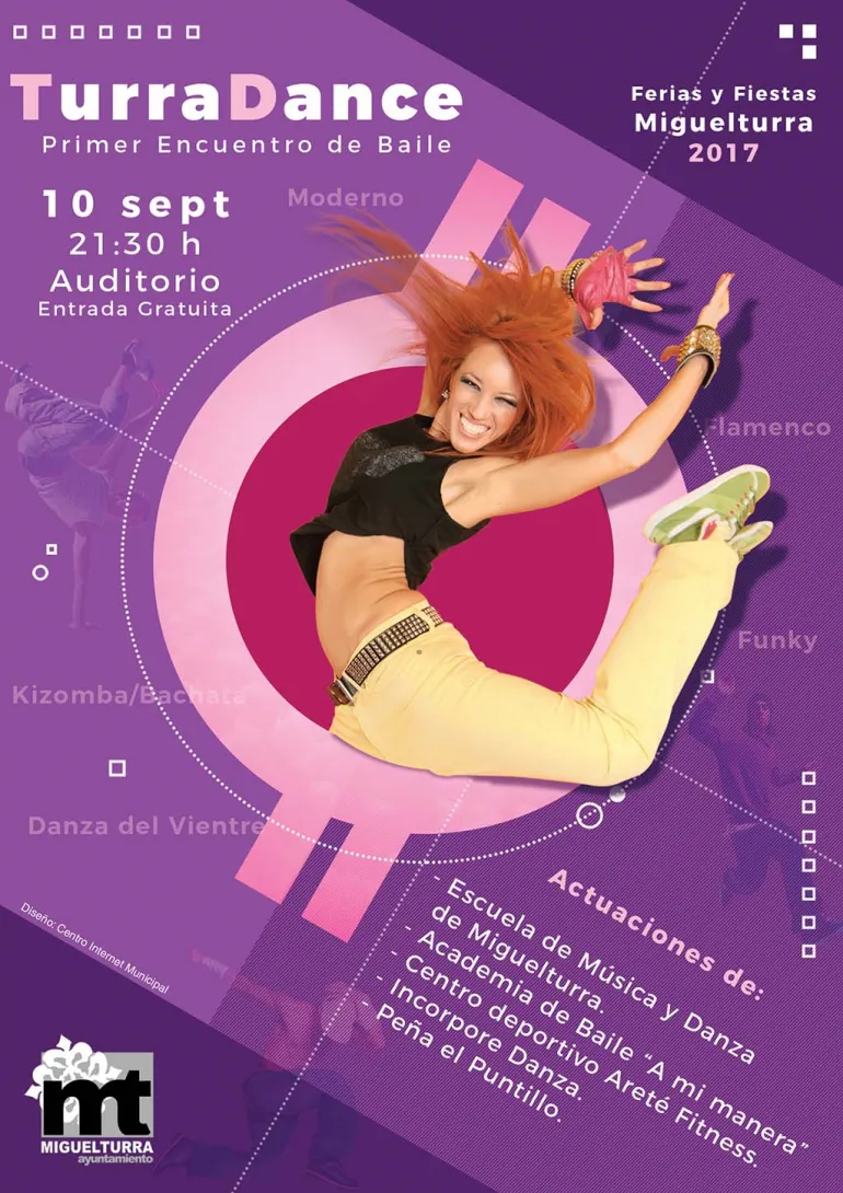 evento imagen del cartel TurraDance, ferias 2017, diseño Centro de Internet