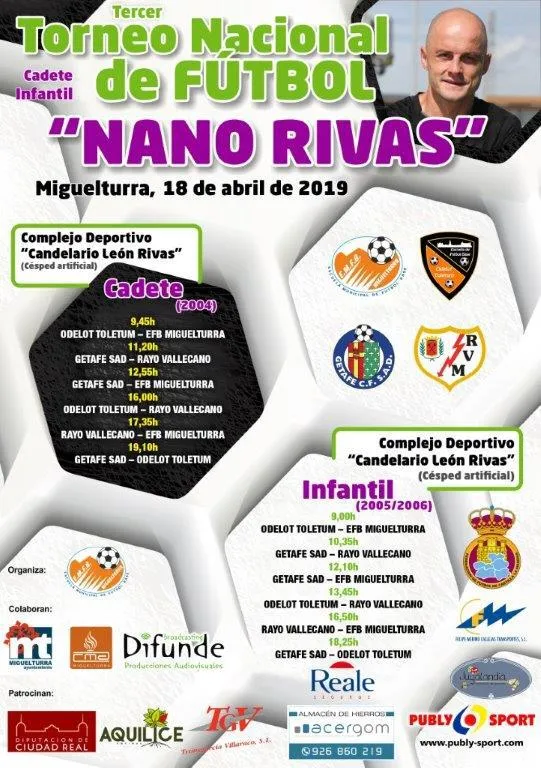evento imagen cartel torneo nacional de fútbol Nano Rivas Miguelturra 2019