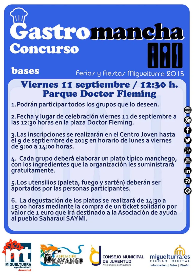 agenda imagen del cartel del concurso Gastromancha, ferias 2015