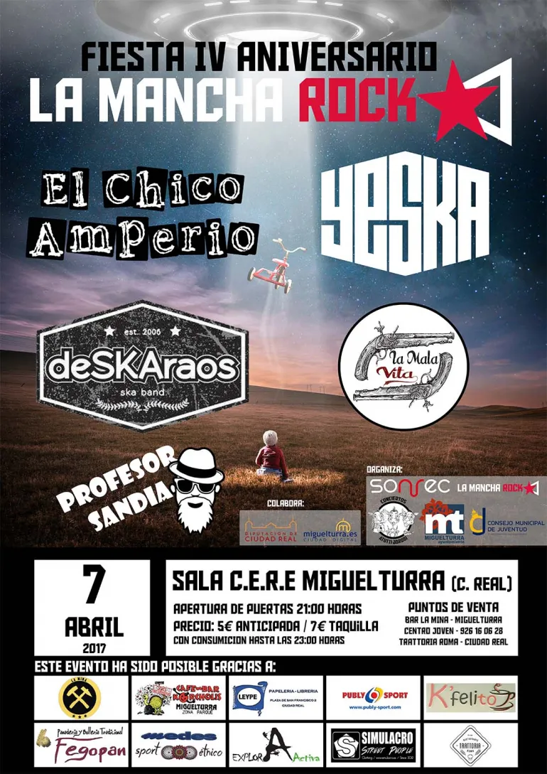 evento imagen cartel concierto La Mancha Rock, abril 2017