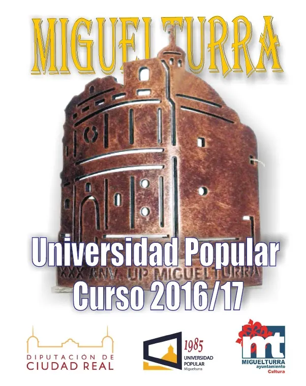 evento, imagen del díptico de los cursos de la Universidad Popular de Miguelturra 2016-2017