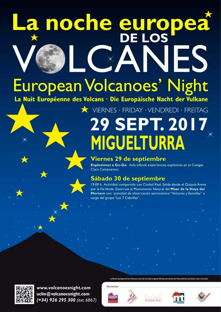 evento imagen cartel la noche europea de los volcanes, septiembre 2017