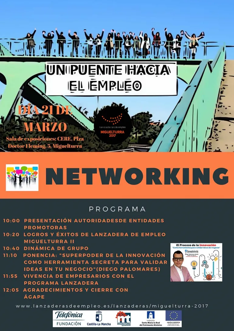 evento imagen cartel del networking de la Lanzadera de Empleo, marzo 2018