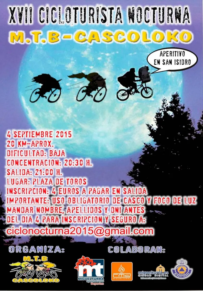 agenda imagen cartel ruta nocturna Cascoloko, septiembre 2015