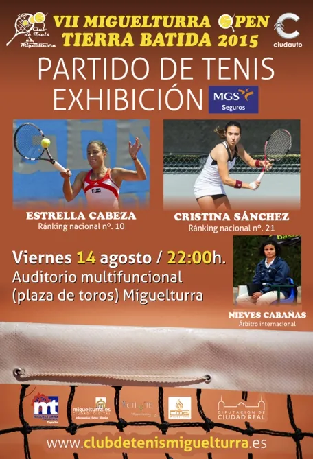 evento imagen partido exhibición tenis tierra batida agosto 2015