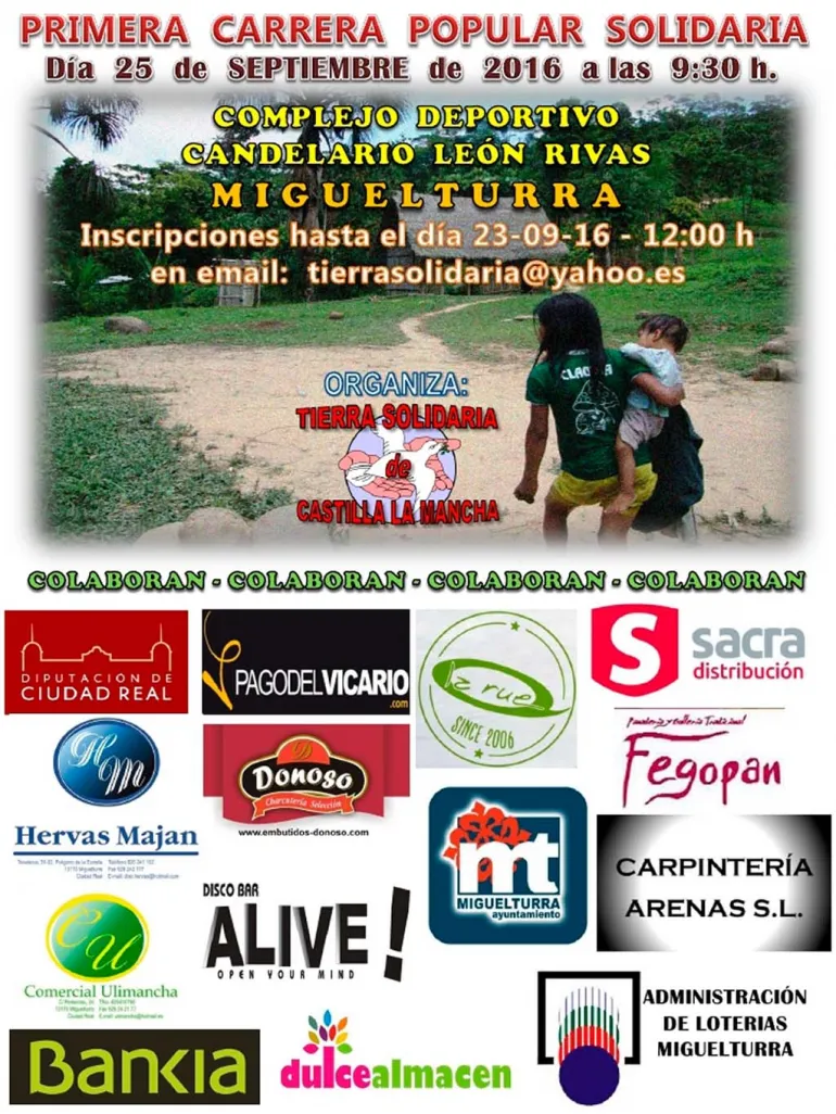 evento imagen del cartel de la Carrera Solidaria, septiembre 2016 Miguelturra