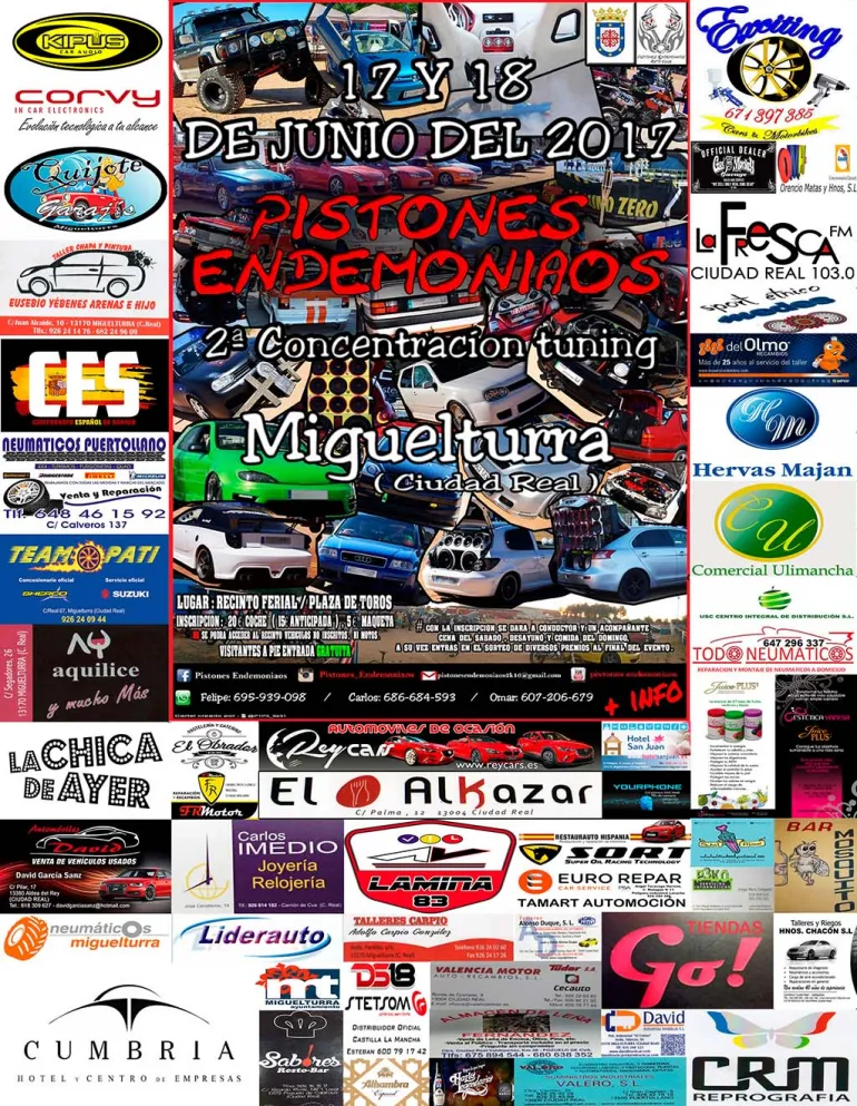 imagen del cartel de la Segunda Concentración Tunning de Miguelturra, junio 2017