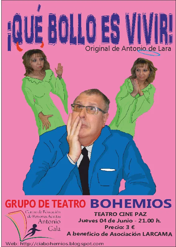 cartel obra teatro, que bollo es vivir, junio 2015