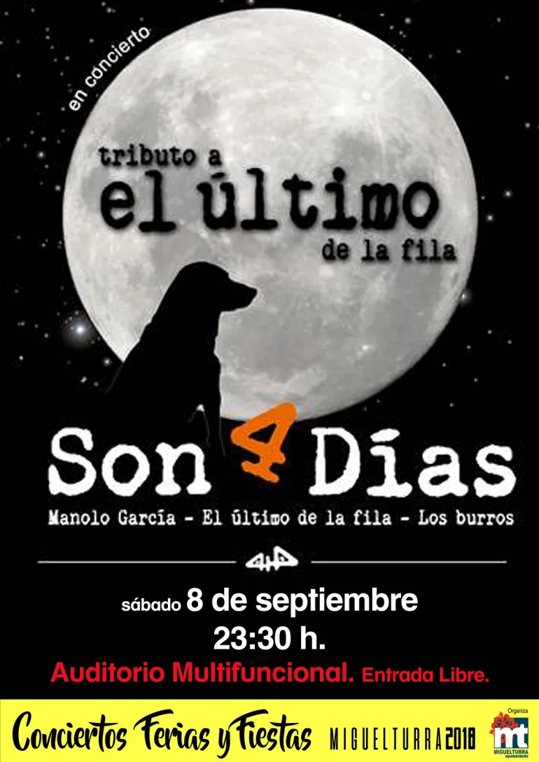 evento imagen del cartel del concierto Tributo a el Último de la Fila, Ferias y Fiestas de Miguelturra 2018
