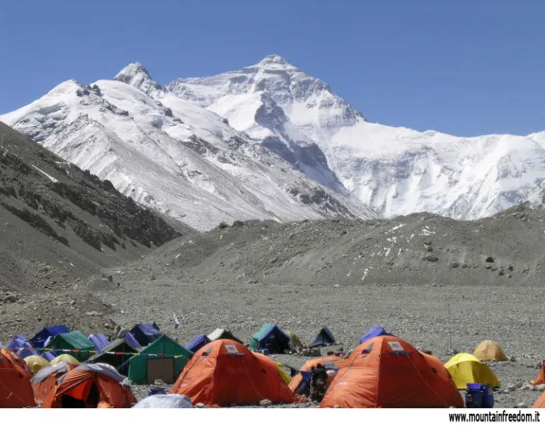 Imagen campamento base frente al Everest