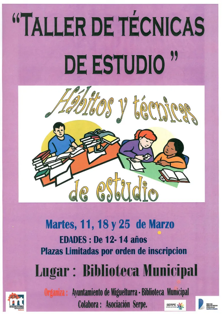 imagen cartel técnicas de estudio, febrero 2014
