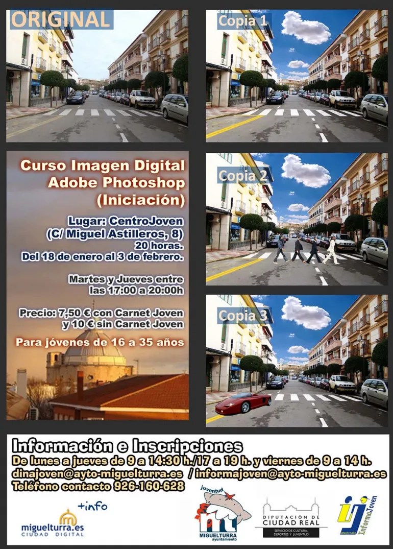 imagen cartel curso Photoshop, enero de 2011