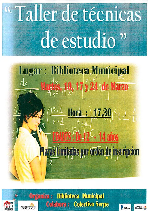 imagen cartel técnicas de estudio, febrero 2015