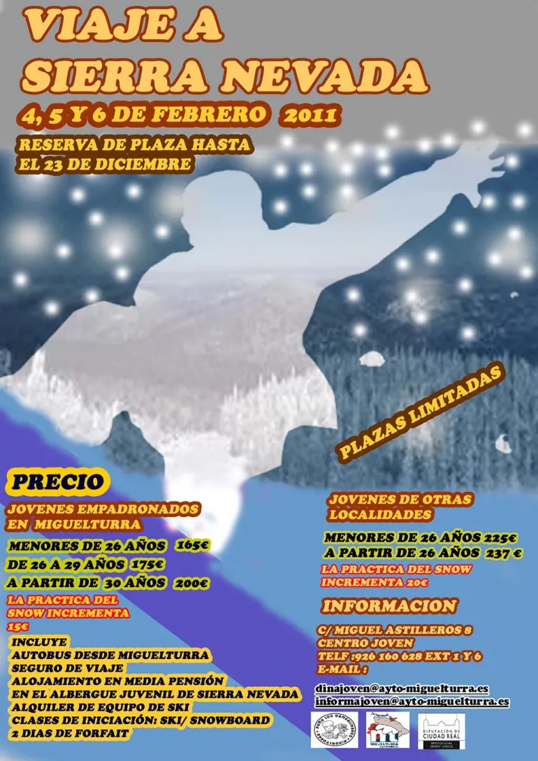 imagen cartel del viaje a la Nieve, febrero 2011