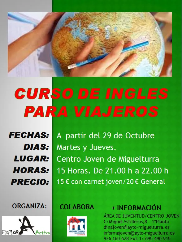 imagen cartel curso de inglés, octubre 2013