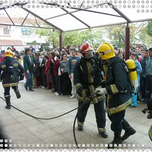 Simulacro de incendio en el IES Campo de Calatrava