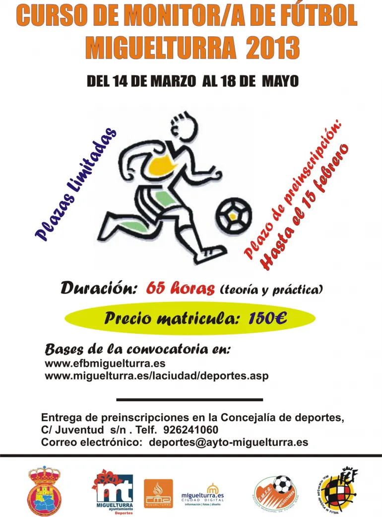 imagen cartel curso monitor-a fútbol, marzo 2013