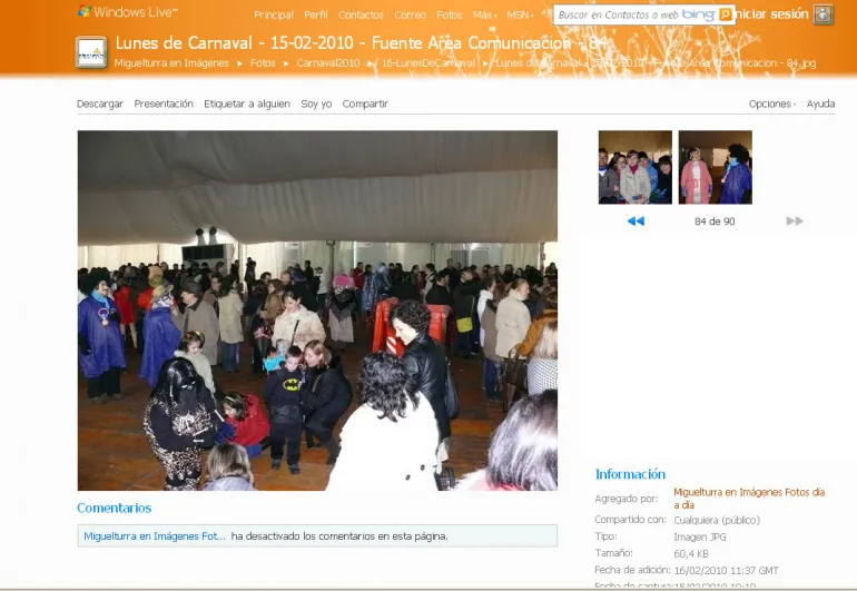 imagen de una de la galería web, febrero 2010