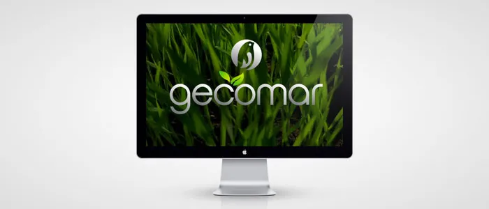 imagen logotipo de Gecomar en una pantalla lcd