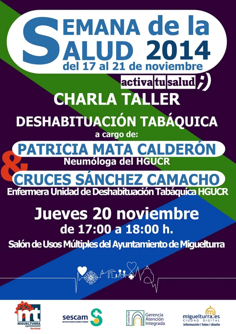 imagen cartel charla deshabituación tabáquica 2014