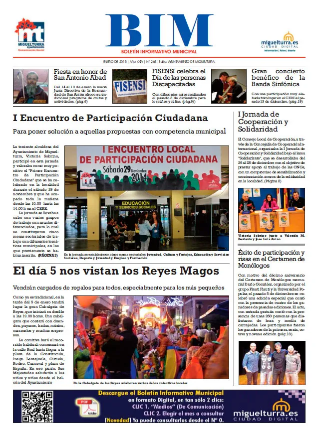 imagen portada del BIM de enero de 2015