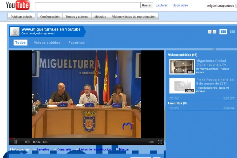 imagen captura pantalla Youtube, 1 septiembre 2011