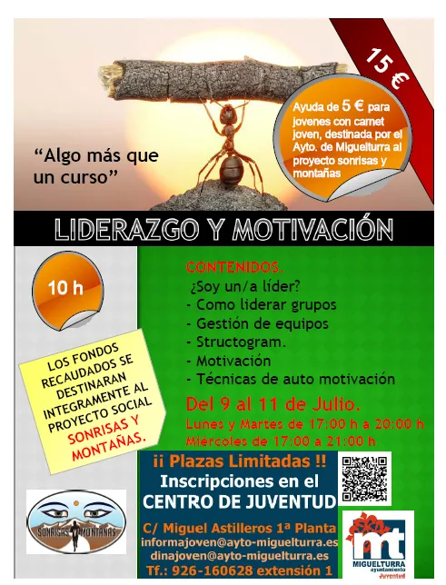 imagen cartel curso motivación, julio 2012