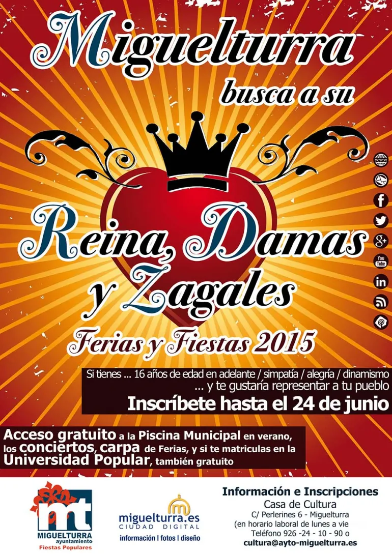 imagen cartel concurso Reina, Damas, Zagales 2015