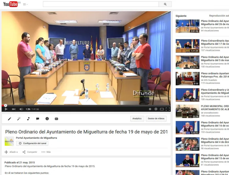 imagen captura Youtube Plenos, 21 de mayo de 2015