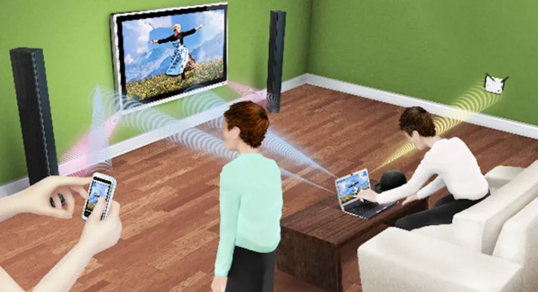 imagen de cómo funciona la tecnología WIDI