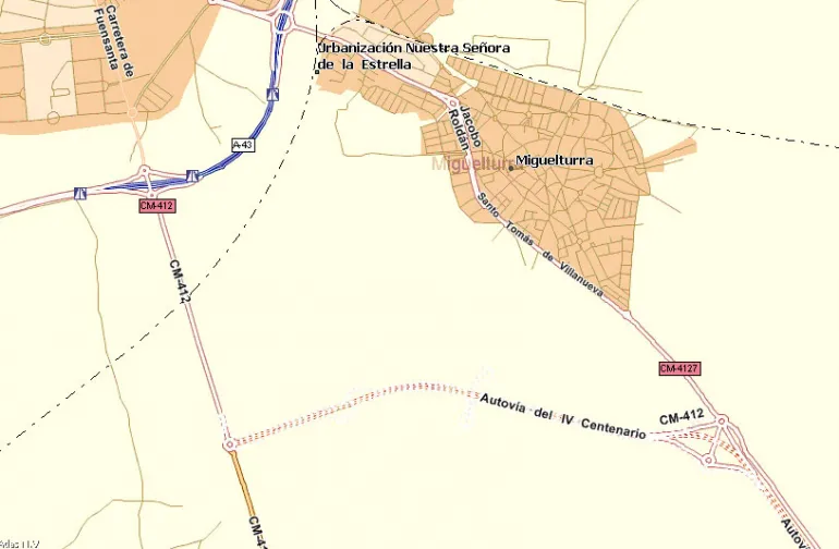 imagen mapa situación de carretera CM-412, oct 09