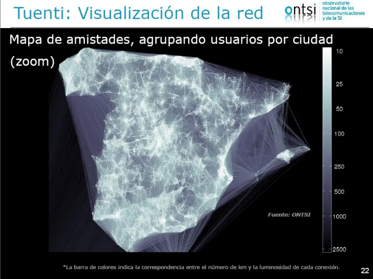 imagen amistades por ciudades en Tuenti, 2012