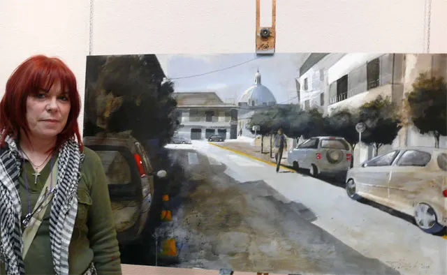 imagen Juana Carrillo,ganadora Pintura Rápida 2009