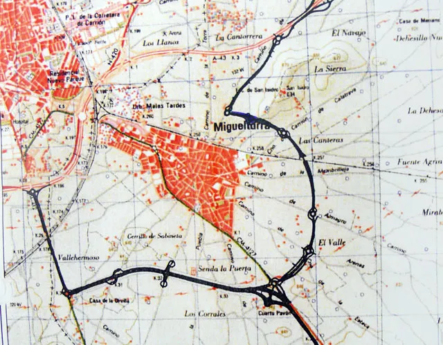 imagen del plano de la autovía A-43 y sus conexiones con Miguelturra