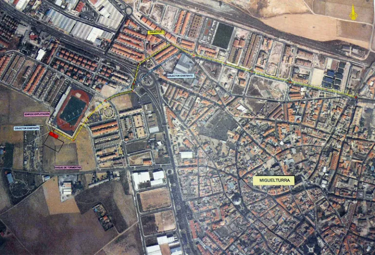imagen vista aérea de Miguelturra y obra colector